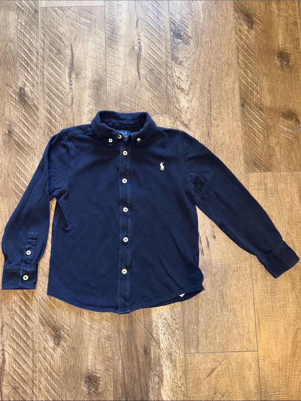 POLO RALPH LAUREN BOYS BUTTON DOWN LONG SLEEVE TEE SIZE 6